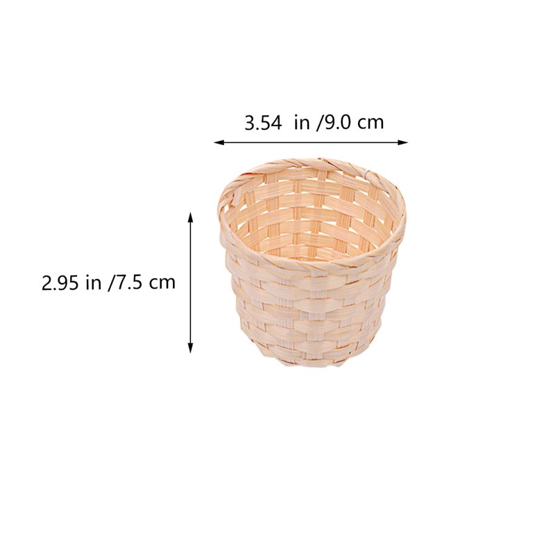 5PCS Handmade Woven Basket Bamboo Weaving Flower Baskets Storage