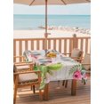 thumbnail image 2 of Outdoor Tablecloth with Umbrella Hole for Patio/Picnic/Party/Camping, Pink Flamingos Waterproof Table Cloth Rectangle Table Cover Washable, Summer Tropical Flowers Cactus Wooden (60"x 102"), 2 of 8