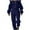 Blue, variant on BXINGOHAI Womens 2 Piece Sweatsuit Fashion Half Zipper Tracksuit Long Sleeve Sweatshirts and Sweatpants Matching Set Loungewear Sets With Pockets Navy,XXL