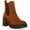 Cognac Suede, variant on AQUA COLLEGE Womens Black 1" Platform Waterproof Slip Resistant Raine Round Toe Block Heel Zip-Up Chelsea 9.5 M