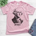 thumbnail image 2 of Kids First! George Washington Shirt, Youth Kids Boy Girl T-Shirt, Funny Graphic President Founding Father Shirt, Light Pink, Large, 2 of 4