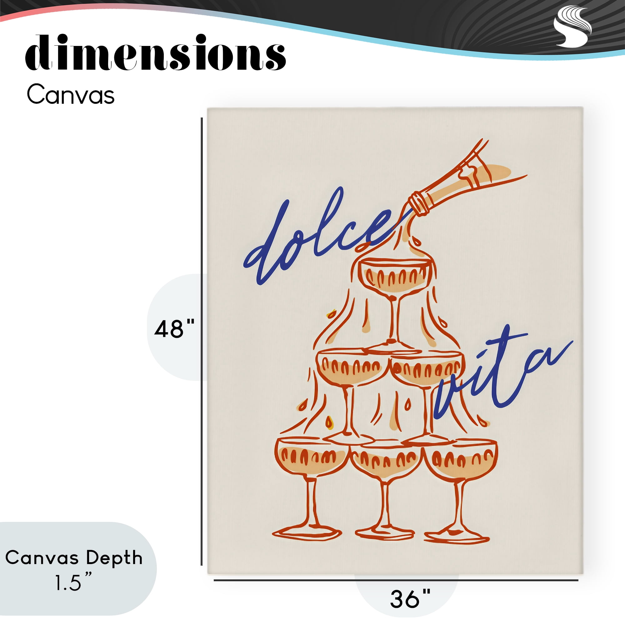 Stupell Industries Dolce Vita Champagne Tower Canvas Wall Art, design by The Prints Vibe