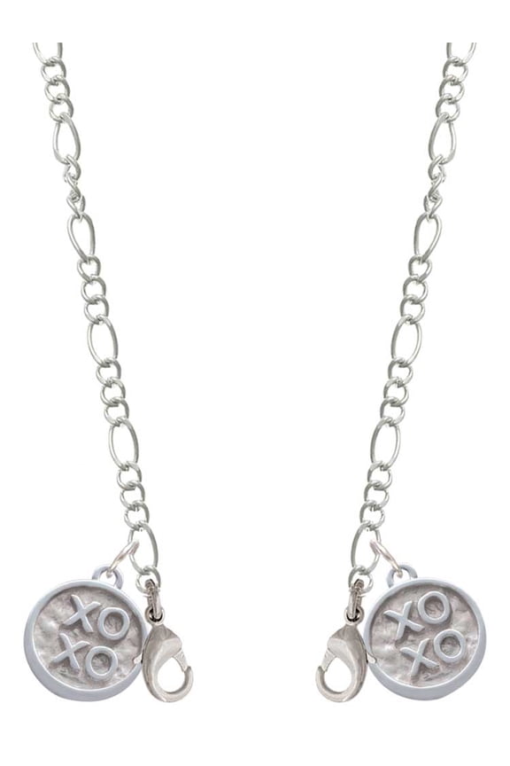 Silvertone XOXO - Round Seal Silvertone Face Mask Necklace