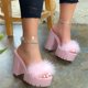 thumbnail image 1 of Sandalias inclinadas de fondo grueso para mujer Zapatos de plataforma con cuña de tacón alto sólido Wmkox8yii shjk5672, 1 of 4