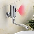 thumbnail image 2 of Grifo con batería y Sensor automático para baño, grifo inteligente con detección de movimiento por infrarrojos sin contacto, lavabo, montaje en pared, grúa filtrada cromada plateada, 2 of 5