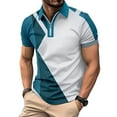 thumbnail image 6 of Men's Classic Short Sleeve Polo Shirt Zip Up Casual Summer Slim Fit T-Shirts, 6 of 6