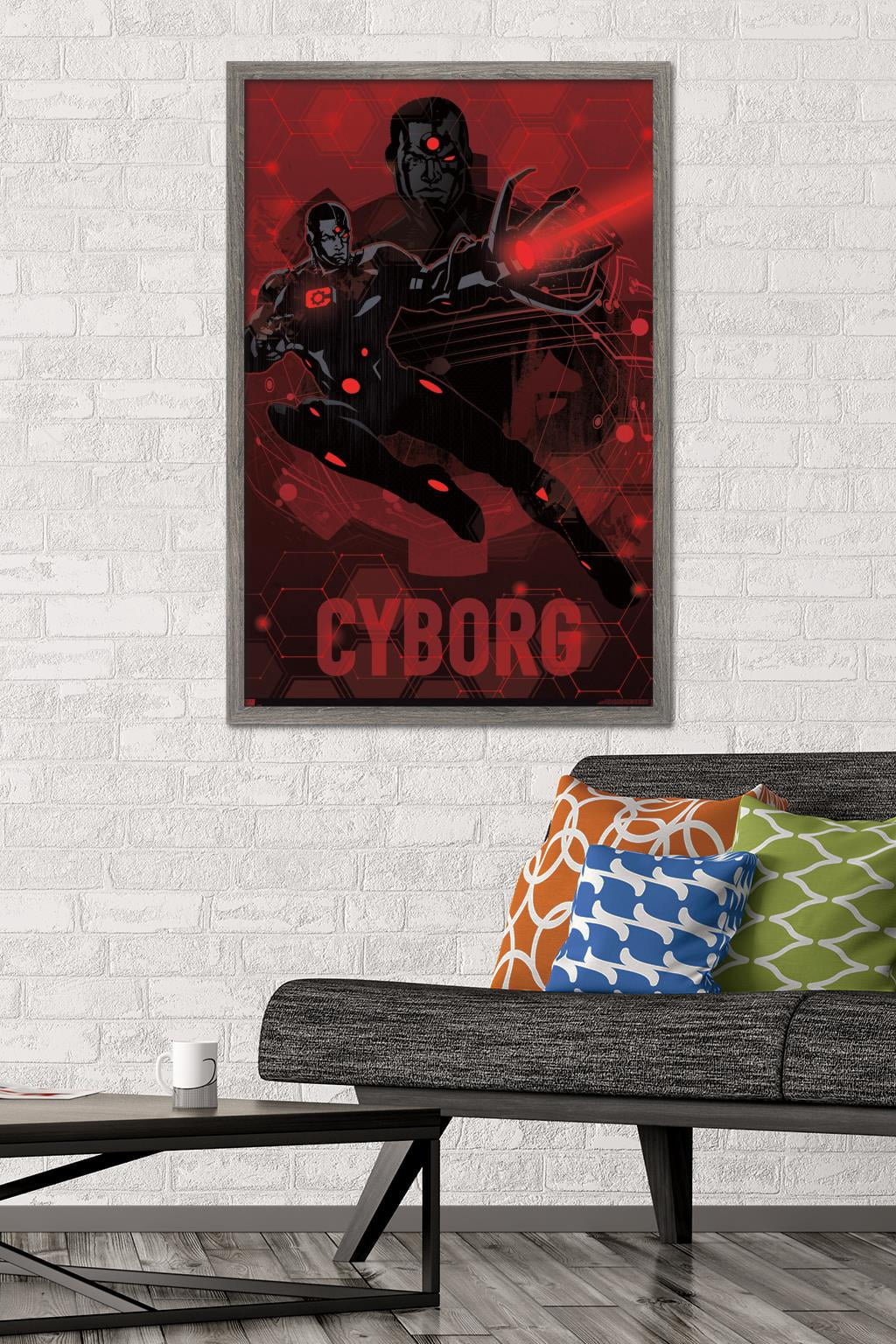 DC Comics: Dark Artistic - Cyborg Wall Poster, 22.375" x 34" Framed