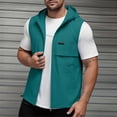 thumbnail image 2 of Men's Vest Jackets Sleeveless Hooded Zipper Cardigan Tops Summer Fall Solid Color Sports Hoodies Outdoor Casual Workout Outwears, 2 of 9