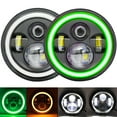 thumbnail image 3 of 2Pcs 7 inch Car Motorcycle LED Headlight with DRL/Turn Signal/Low Beam/High Beam Red Angle Eyes, 3 of 8
