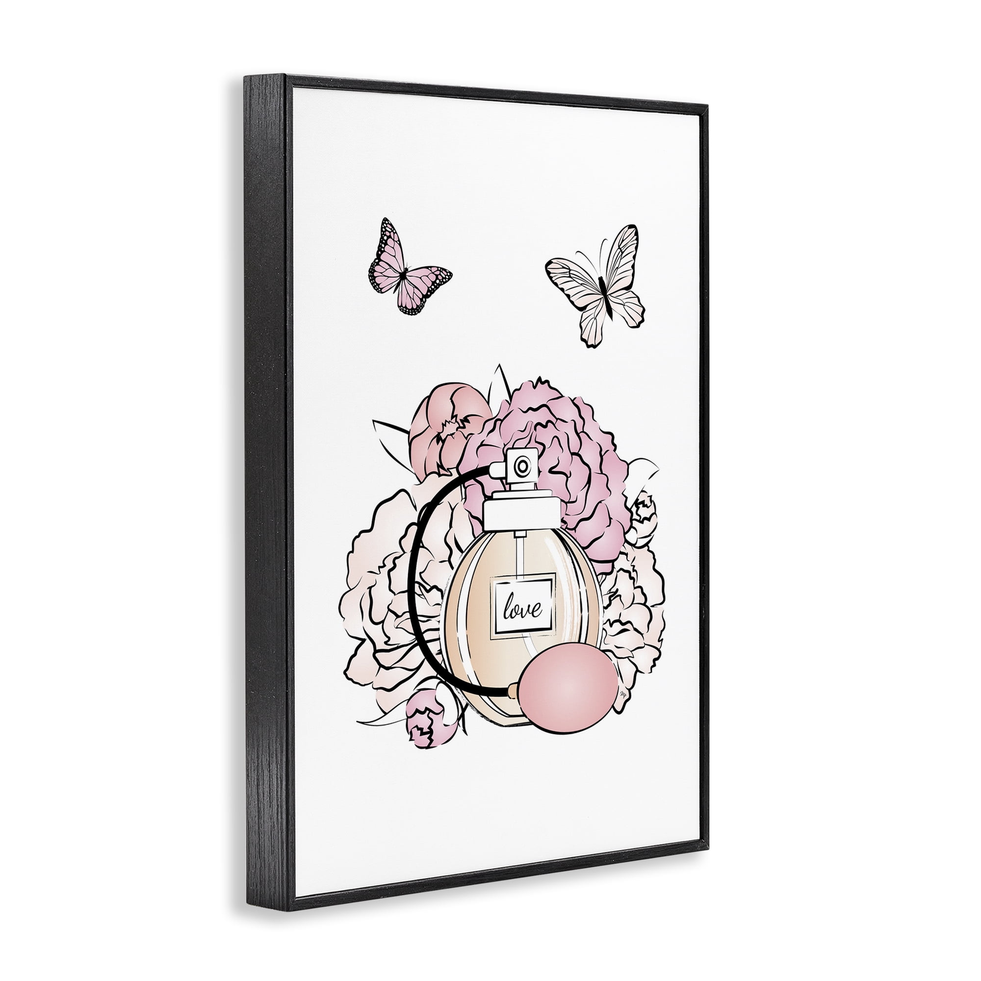 Stupell Industries Romantic Glam Scene Animals & Insects Painting Black Framed Art Print Wall Art, 16 x 24