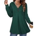 thumbnail image 1 of Sudadera con capucha para mujer, suave, cómoda, informal, holgada, con cuello en V, con capucha, manga larga, camiseta superior, 1 of 6