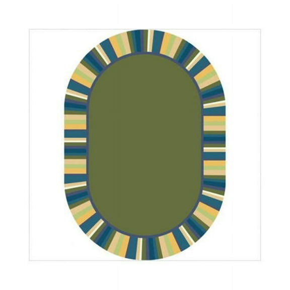 Clean Green Bold 7 ft.8 in. x 10 ft.9 in. Oval  WearOn Nylon Machine Tufted- Cut Pile Just for Kids Rug