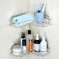 thumbnail image 3 of Injueey Estante adhesivo de esquina de ducha sin perforación para montaje en pared, organizador de baño, soporte de accesorios, estante cosmético de Juegos de accesorios de baño Injueey HA7808-00B, 3 of 6