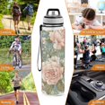 thumbnail image 7 of 32oz Transparent Sports Water Bottle with Straw for Kids Adults Outdoor School Gym Fitness Daisies and Lilies, 7 of 7