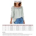 thumbnail image 6 of Women Half Sleeve Top Lace Patchwork Hollow Out Loose Fitting Pure Color Pullover Shirt Pea Green XL, 6 of 6