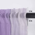 thumbnail image 5 of Purple Gray Ombre Valance Curtains for Kitchen/Living Room/Bathroom/Bedroom Window, Rod Pocket Small Topper Half Short Window Curtains Voile Sheer Scarf, Vintage Country Wooden 42"x12", 5 of 8