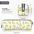thumbnail image 3 of Haiem Yellow Lemon Leaves Print Leather Pencil Case Art Supplies Case Zipper Pencil Pouch Stationery Storage Pencil Bag, 3 of 7