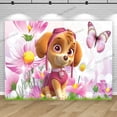 thumbnail image 3 of Fondo para fiesta de cumpleaños de Paw Patrol Skye Everest para niñas de 1, 2 y 3 años, pancarta para estudio fotográfico con flores rosas, póster decorativo, 3 of 5