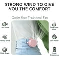 thumbnail image 4 of Portable Fan, Mini Waist Clip Fan, 360 Degree Clip On Air Cooler, USB or Battery Operated Hands-Free Personal Fan 3 Speeds Bladeless Neck Fan Wearable for Outdoor Farm Hiking Camping Travel (Green), 4 of 8