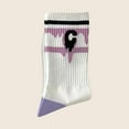 thumbnail image 5 of Viluyesy Crew Socks for Womens, Breathable Soft Comfy Fashion Hearts Cotton Mid-Tube Socks Purple, 5 of 5