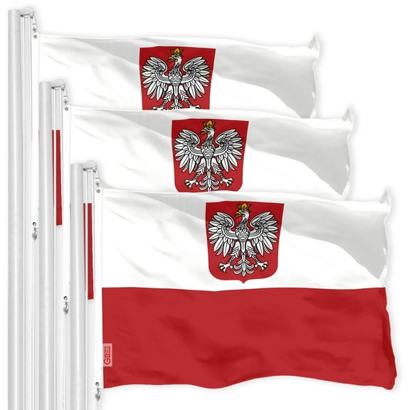 Poland Ensign Polish Flag 3x5FT 3-Pack 150D Printed Polyester By G128