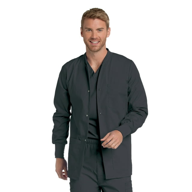Landau Essentials Vestes de Sarrau à 5 Poches pour Hommes - Coupe Classique Décontractée, Col Ras du Cou, devant à Boutons-Pression, Sarraus d'Échauffement 7551