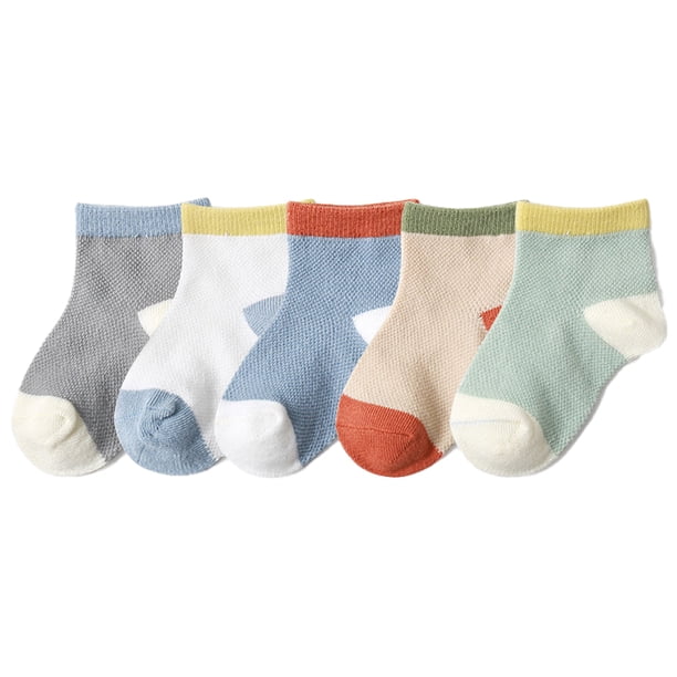 Calcetines transpirables de malla de estilo fino de verano, nuevos calcetines de tubo mediano para bebé, calcetines para bebé, calcetines para recién nacido, costuras coloridas Zhivalor BST3051063-2