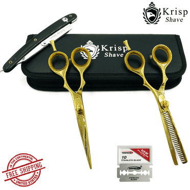Stainless Steel Hair Cutting Thinning/Texturizing Scissors Shears Set Kit 5.5" Gold