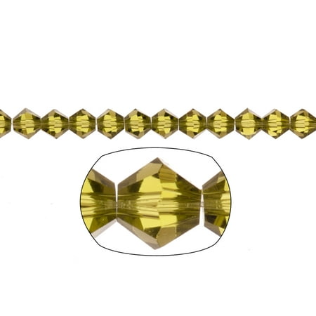 Olivine Austrian Crystal - Bicone Crystal Beads Olivine Green Faceted xilion Crystal For Jewelry Making mm 74Cnt
