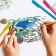 thumbnail image 6 of Ocean Coloring Greeting and Thank You Note Cards 10 Coloring Cards Turtles Seahorses Jellyfish Whales Shells with 5 Colors 10Pcs Envelopes Included (Sea Animal) DIY, 6 of 7