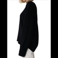 thumbnail image 3 of Suéter de Punto de Larga para Mujer, Jersey de Cuello Redondo, Suéter Informal Holgado. Negro Talla Única, 3 of 7