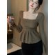 thumbnail image 4 of Suéteres para mujer, lisos, combinables, modernos, para el tiempo libre, para la oficina, para vacaciones, ropa de calle, delgados, estéticos, elegantes, sencillos, dulces y con estilo., 4 of 6