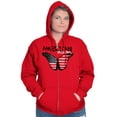thumbnail image 4 of America Pretty Patriotic Butterfly Hoodie Sweatshirt Women Brisco Brands S, 4 of 6