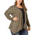 thumbnail image 1 of Cárdigan TalGrande Estampado De Leopardo Frente Abierto PaMujer Beige-Leopardo 3XL, 1 of 6
