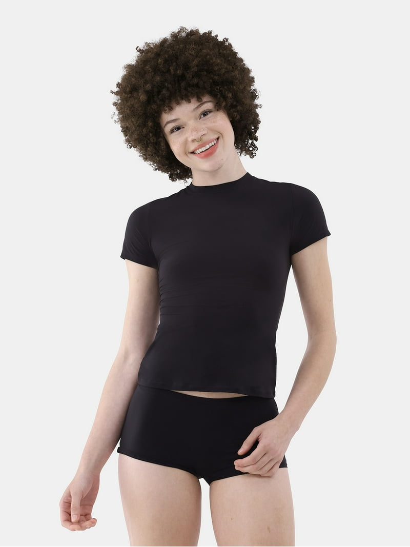 No Boundaries Women's Fit Stretch Short Sleeve T-Shirt, Fitted