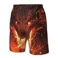 thumbnail image 4 of Rocae Magma Fire Black Dragon for Men's Beach Shorts Casual Elastic Waist Drawstring Summer Beach Shorts,S-3XL-Medium, 4 of 6