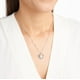 thumbnail image 2 of Collar con colgante de corazón abierto de plata de ley 925 para mujer, ópalo creado y zafiro blanco, 18 pulgadas, 2 of 2