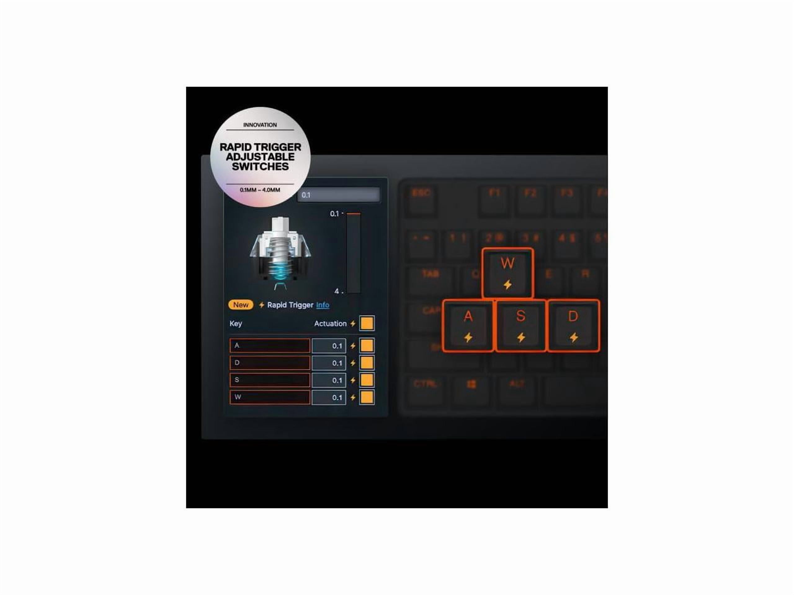 SteelSeries Apex Pro TKL Gen 3 White OmniPoint 3.0 Switches — Adjustable Actuation — Rapid Trigger — Game-Ready Presets — Protection Mode — Rapid Tap/SOCD — OLED — RGB — PBT Keycaps — USB-C