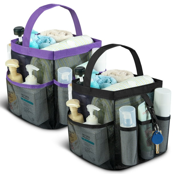 Loritta 2PCS Mesh Shower Caddy, Large Capacity Tote Bag with 8 Pockets