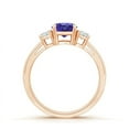thumbnail image 2 of ANGARA Natural Round Tanzanite & Diamond Three Stone Engagement Ring in 14K Rose Gold for Women (Size-6mm) | December Birthstone, Anniversary, Jewelry Gift for Women | Natural Tanzanite Ring, 2 of 9
