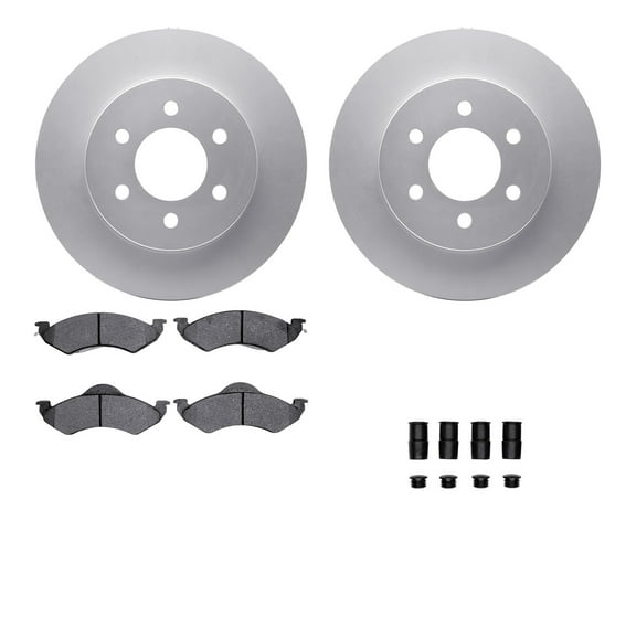 Dynamic Friction Company Front Geospec Brake Rotors with 5000 Advanced Brake Pads includes Hardware 4512-40120