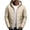 Beige, variant on Hooded Puffer Coat for Men Solid Color Quilted Winter Coat Warm Padded Outerwear with Zipper Pockets