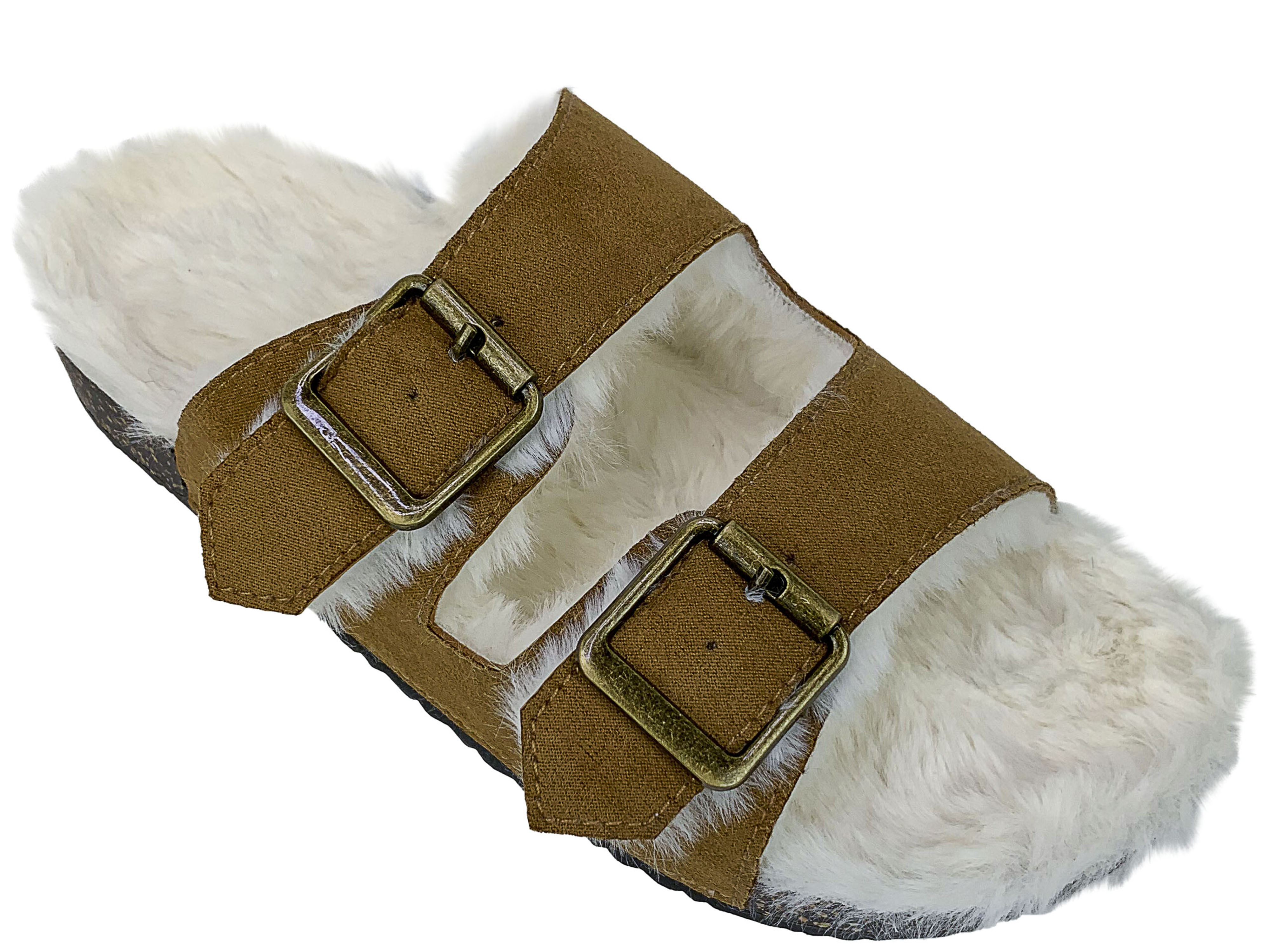 Secret Treasures Women’s Luxe Faux Fur Two-Band Slide Slippers - image 3 of 5