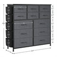 thumbnail image 3 of Dresser for Bedroom,12 Dressers & Chest of Drawers with Side Pockets,Tall Fabric Storage Dresser for Bedroom, Closet, Nursery,Hallway, Entryway,Metal Frame, Wood Top, 3 of 7