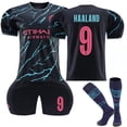 thumbnail image 1 of ZHAOCHENG Camiseta de fútbol para niños y niñas del Manchester City 2 (visitante), edición Champions League, HAALAND 9#, GREALISH 10#, DE BRUYNE 17#, 1 of 2