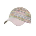 thumbnail image 1 of C.C Multicolored Paper Straw Weaved Adjustable Precurved Baseball Cap Hat, Rose, 1 of 4
