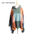thumbnail image 2 of Women's Plaid Hooded Cape Shawl Blanket Poncho Hoodie Cape Shawl with Tassels, 2 of 6