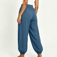 thumbnail image 5 of LEAVINGSUO Women's Plus Size Wide Leg Balloon Pants High Waist Jogger Pants For Breathable Loose Trousers With Side Pockets For Casual Travel Lounging Navy M, 5 of 6