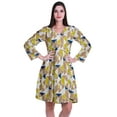 thumbnail image 1 of Moomaya Robe Courte Évasée Imprimée de Designer, Manches Longues, Tunique en Velours, Robes pour Femmes, 1 of 6