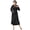 Black, variant on Womens Waffle Knit Robe Lightweight Cotton Blend Full Length House Bathrobe with Pockets (White, S/M)
